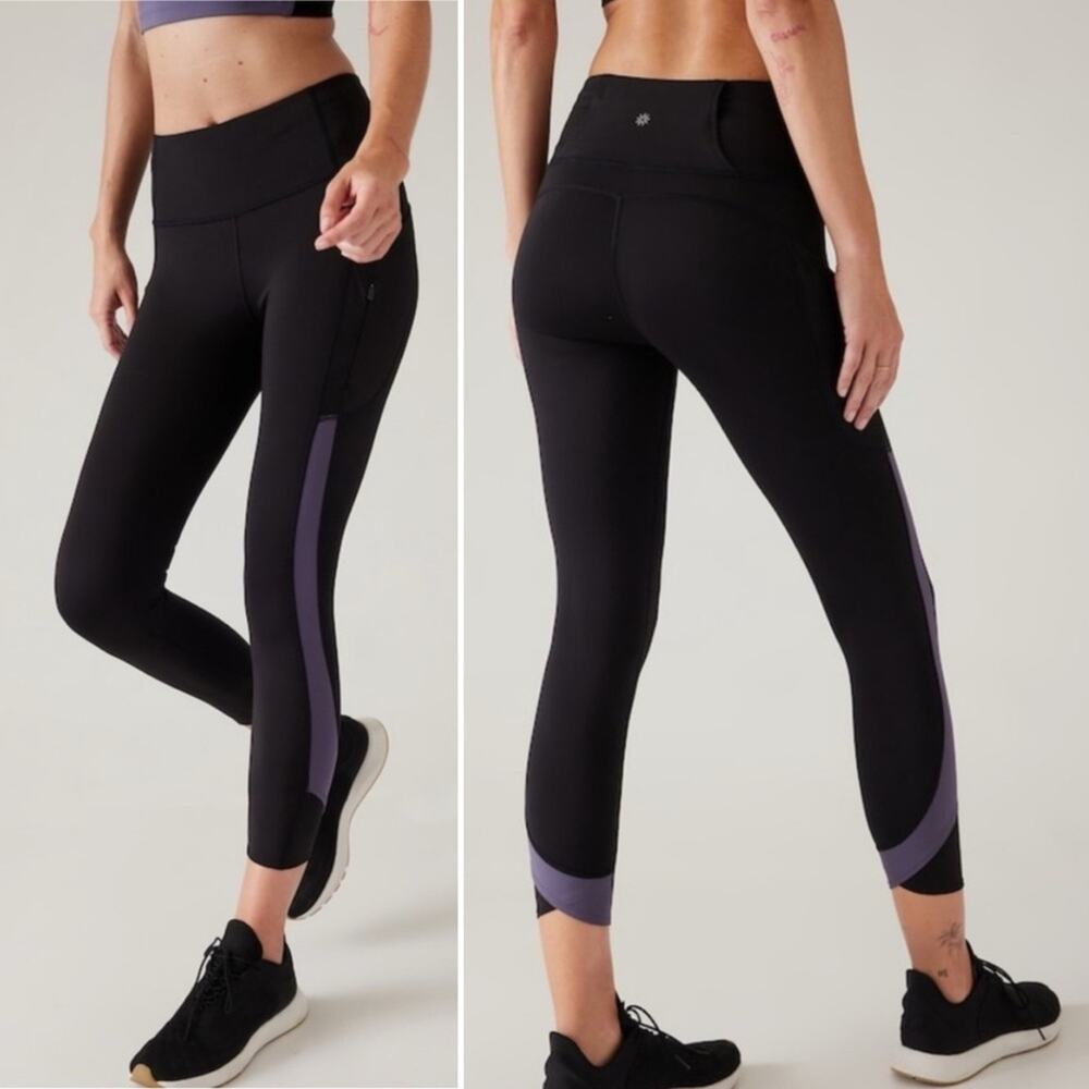 Athleta Ultimate Stash Colorblock 7/8 Tight gray black 655279 Fall 2023 Line